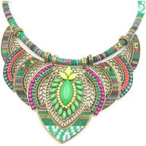 Elegant Tribal Beaded Costume Necklace - Ideal Accessory for Any Occasion